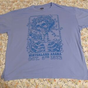 Grateful Dead - Winterland  10/09/72 T-shirt 3XL Light Blue.